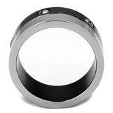 TK2397 - Two-Tone IP Black (Ion Plating) Stainless Steel Ring with No Stone - Alamode - Flyclothing LLC