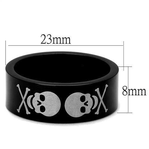 TK2400 - Two-Tone IP Black Stainless Steel Ring with No Stone - Alamode - Flyclothing LLC