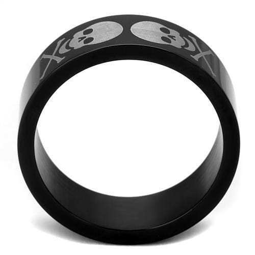 TK2400 - Two-Tone IP Black Stainless Steel Ring with No Stone - Alamode - Flyclothing LLC