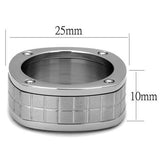 TK2405 - High polished (no plating) Stainless Steel Ring with No Stone - Alamode