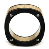 TK2406 - Three Tone IPï¼ˆIP Rose Gold & IP Black & High Polished) Stainless Steel Ring with No Stone - Alamode - Flyclothing LLC