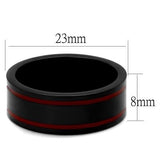 TK2407 - IP Black(Ion Plating) Stainless Steel Ring with Epoxy  in Siam - Alamode