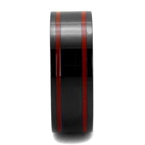 TK2407 - IP Black(Ion Plating) Stainless Steel Ring with Epoxy in Siam - Alamode - Flyclothing LLC