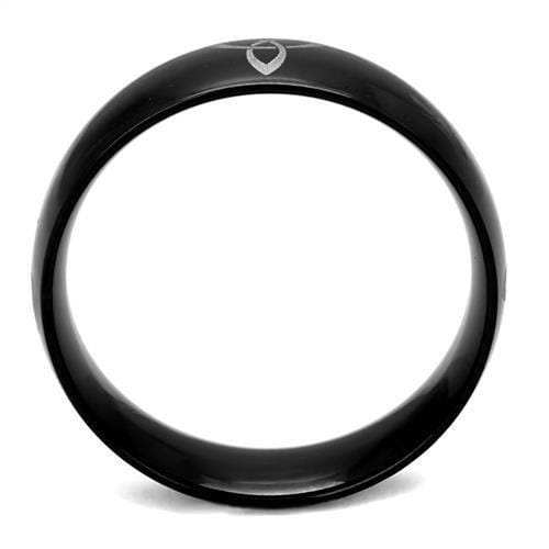 TK2408 - Two-Tone IP Black Stainless Steel Ring with No Stone - Alamode - Flyclothing LLC