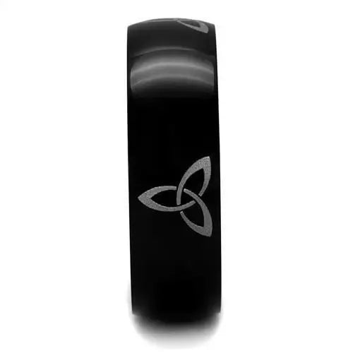 TK2408 - Two-Tone IP Black Stainless Steel Ring with No Stone - Alamode - Flyclothing LLC