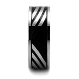 TK2411 - High polished (no plating) Stainless Steel Ring with Epoxy in Jet - Alamode - Flyclothing LLC