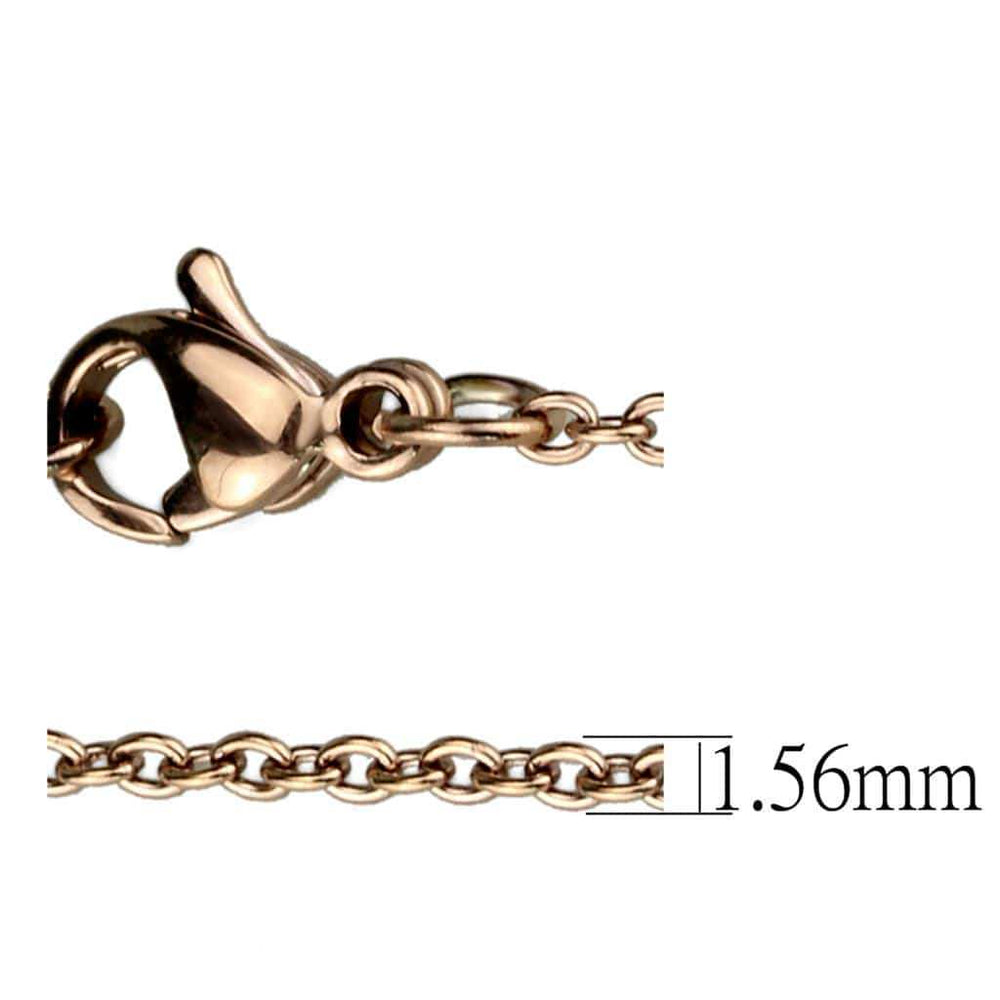 TK2422R - IP Rose Gold(Ion Plating) Stainless Steel Chain with No Stone - Alamode - Flyclothing LLC