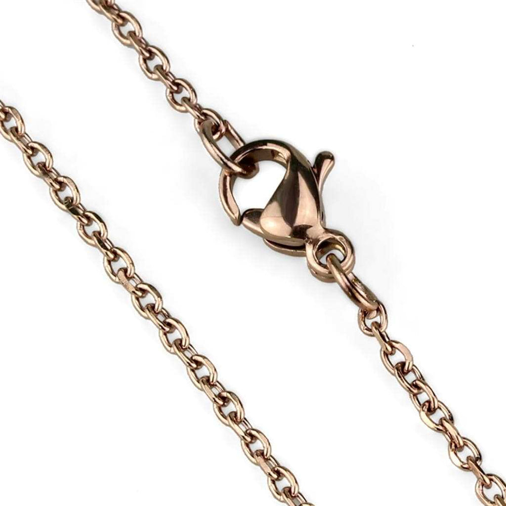 TK2423R - IP Rose Gold(Ion Plating) Stainless Steel Chain with No Stone - Alamode - Flyclothing LLC