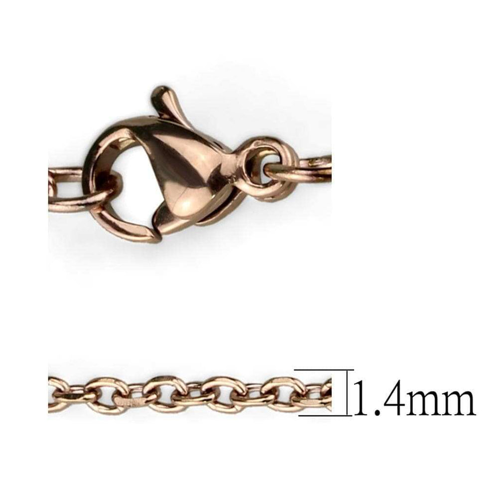 TK2423R - IP Rose Gold(Ion Plating) Stainless Steel Chain with No Stone - Alamode - Flyclothing LLC