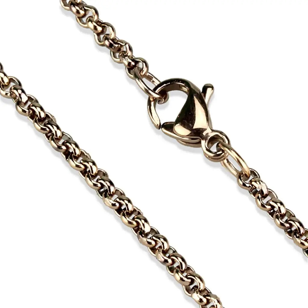 TK2425R - IP Rose Gold(Ion Plating) Stainless Steel Chain with No Stone - Alamode - Flyclothing LLC