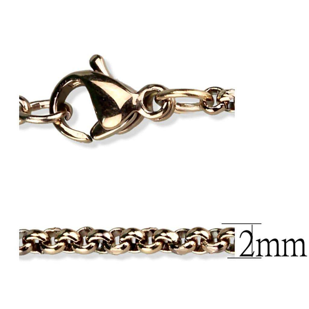 TK2425R - IP Rose Gold(Ion Plating) Stainless Steel Chain with No Stone - Alamode - Flyclothing LLC
