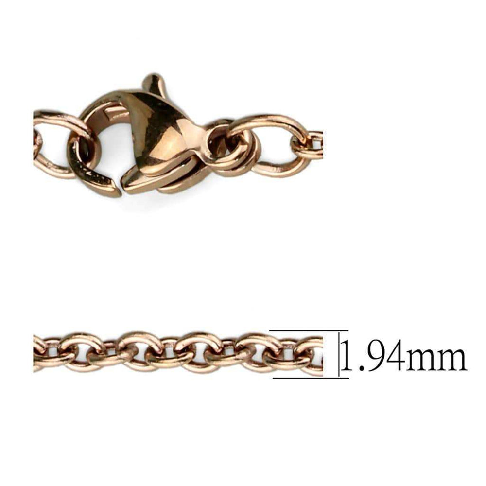TK2428R - IP Rose Gold(Ion Plating) Stainless Steel Chain with No Stone - Alamode - Flyclothing LLC