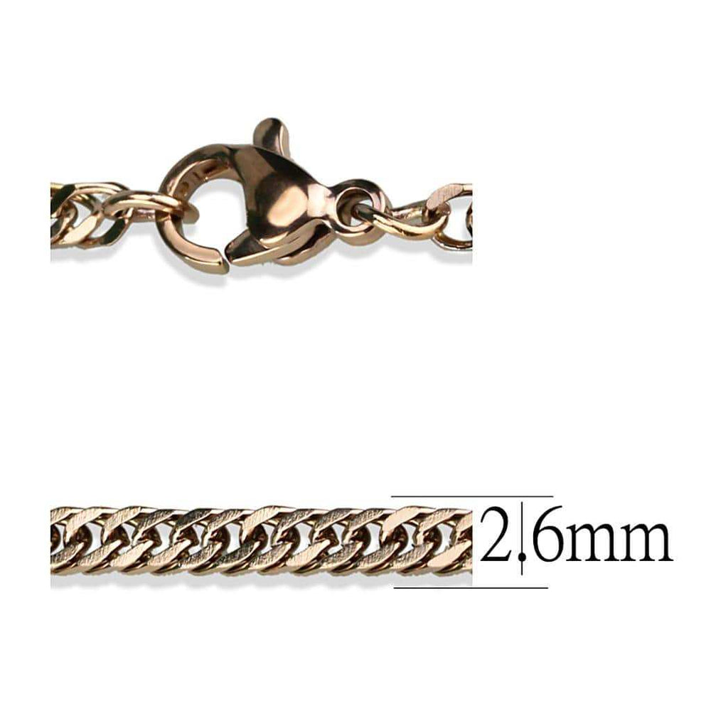 TK2429R - IP Rose Gold(Ion Plating) Stainless Steel Chain with No Stone - Alamode - Flyclothing LLC