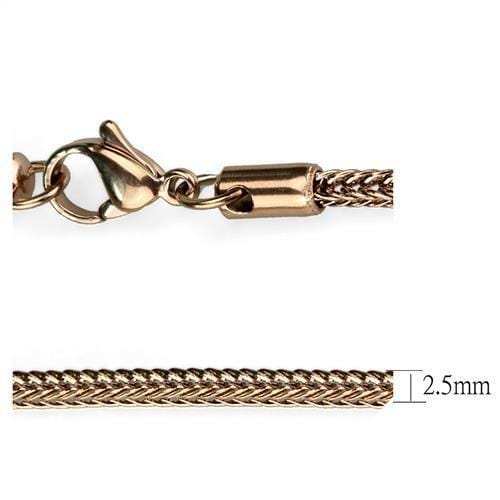 TK2430R - IP Rose Gold(Ion Plating) Stainless Steel Chain with No Stone - Alamode - Flyclothing LLC