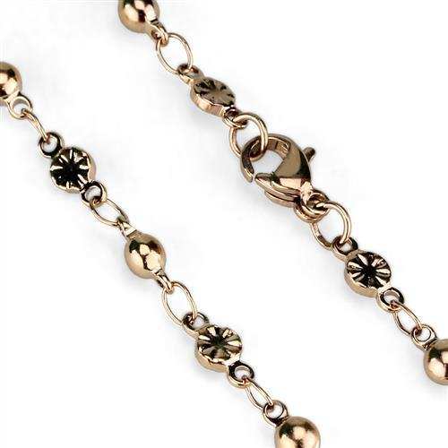 TK2432R - IP Rose Gold(Ion Plating) Stainless Steel Chain with No Stone - Alamode - Flyclothing LLC