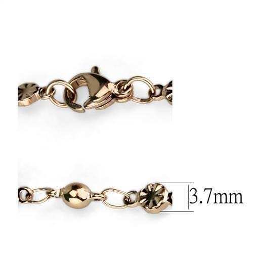 TK2432R - IP Rose Gold(Ion Plating) Stainless Steel Chain with No Stone - Alamode - Flyclothing LLC