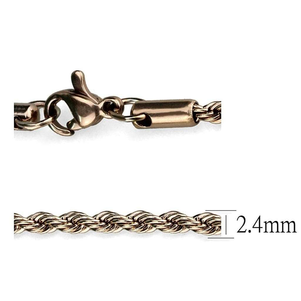 TK2433R - IP Rose Gold(Ion Plating) Stainless Steel Chain with No Stone - Alamode - Flyclothing LLC