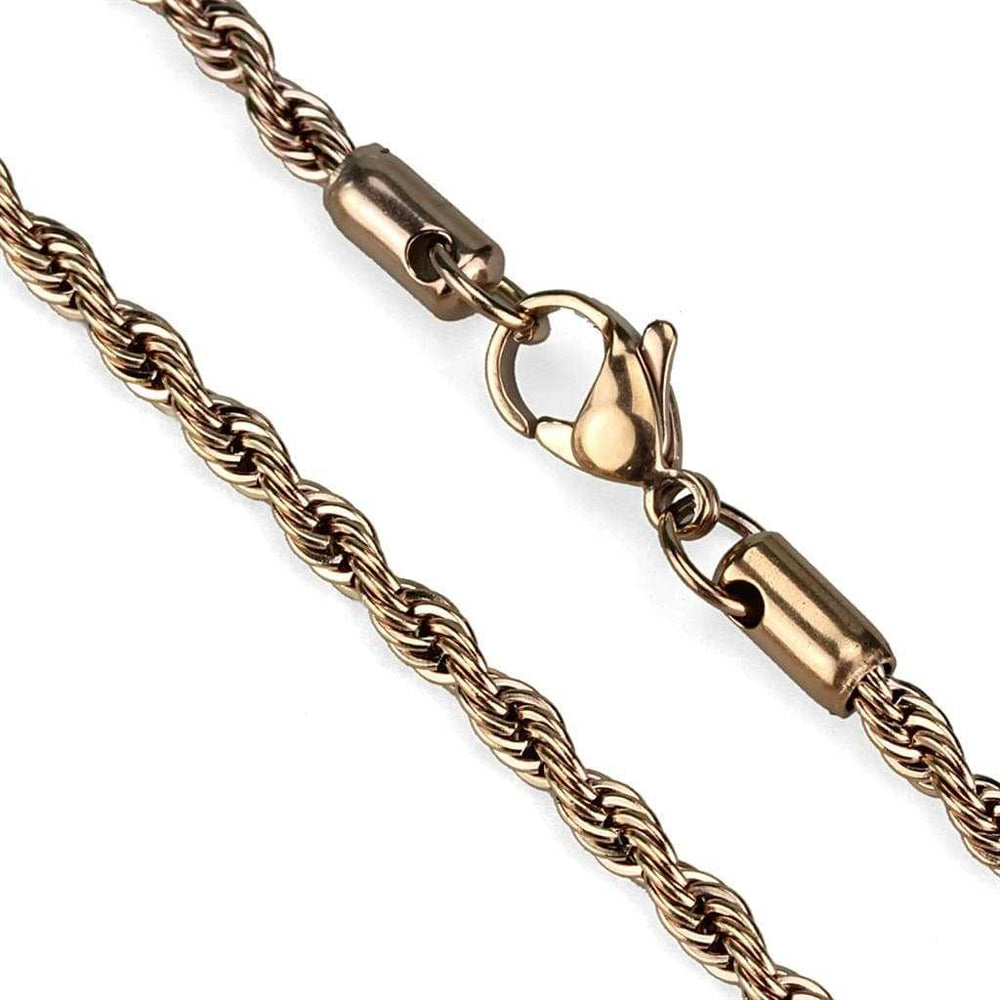 TK2434R - IP Rose Gold(Ion Plating) Stainless Steel Chain with No Stone - Alamode - Flyclothing LLC