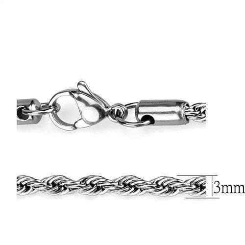 TK2434 - High polished (no plating) Stainless Steel Chain with No Stone - Alamode - Flyclothing LLC