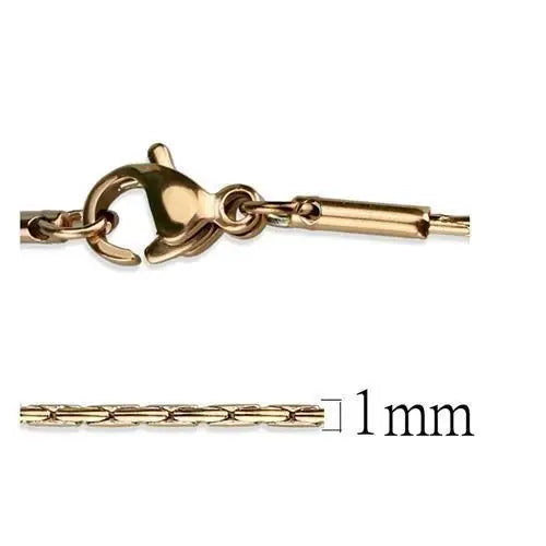 TK2437R - IP Rose Gold(Ion Plating) Stainless Steel Chain with No Stone - Alamode - Flyclothing LLC
