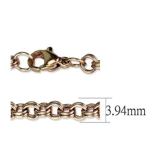 TK2438R - IP Rose Gold(Ion Plating) Stainless Steel Chain with No Stone - Alamode - Flyclothing LLC