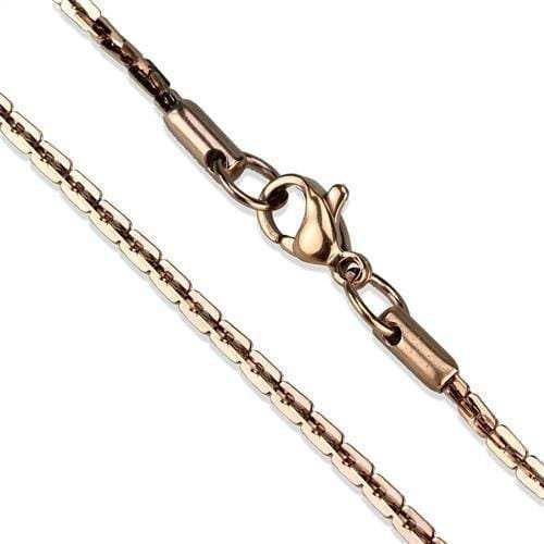 TK2440R - IP Rose Gold(Ion Plating) Stainless Steel Chain with No Stone - Alamode - Flyclothing LLC