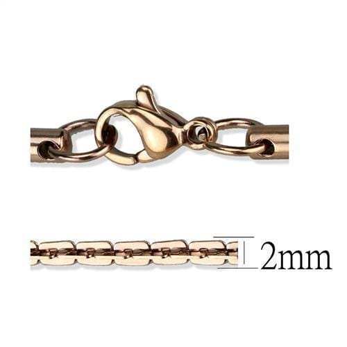 TK2440R - IP Rose Gold(Ion Plating) Stainless Steel Chain with No Stone - Alamode - Flyclothing LLC