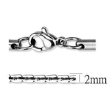 TK2440 - High polished (no plating) Stainless Steel Chain with No Stone - Alamode