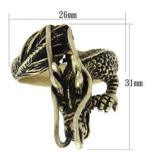 TK2444 - IP Antique Copper Stainless Steel Ring with Epoxy in Jet - Alamode - Flyclothing LLC