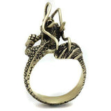 TK2444 - IP Antique Copper Stainless Steel Ring with Epoxy in Jet - Alamode - Flyclothing LLC