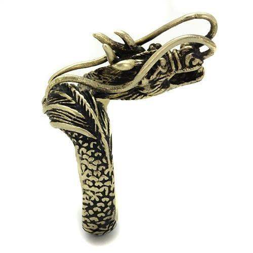 TK2444 - IP Antique Copper Stainless Steel Ring with Epoxy in Jet - Alamode - Flyclothing LLC
