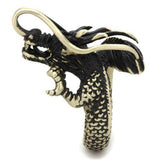 TK2444 - IP Antique Copper Stainless Steel Ring with Epoxy in Jet - Alamode - Flyclothing LLC