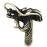 TK2444 - IP Antique Copper Stainless Steel Ring with Epoxy in Jet - Alamode - Flyclothing LLC