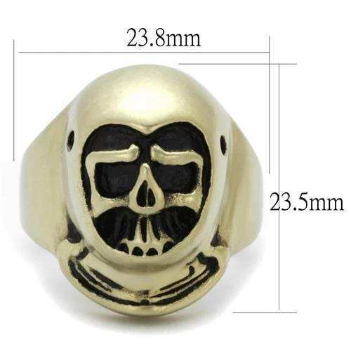 TK2447 - IP Antique Copper Stainless Steel Ring with Epoxy in Jet - Alamode - Flyclothing LLC