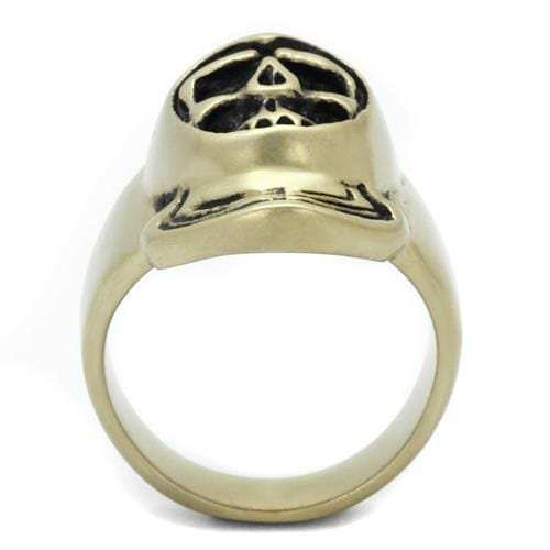 TK2447 - IP Antique Copper Stainless Steel Ring with Epoxy in Jet - Alamode - Flyclothing LLC
