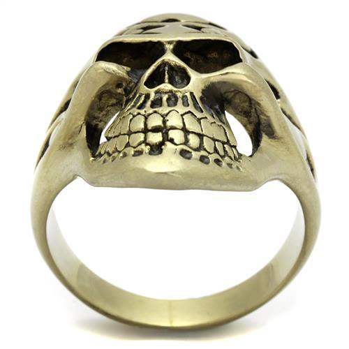 TK2448 - IP Antique Copper Stainless Steel Ring with Epoxy in Jet - Alamode - Flyclothing LLC