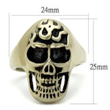 TK2450 - IP Antique Copper Stainless Steel Ring with Epoxy in Jet - Alamode - Flyclothing LLC