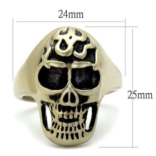 TK2450 - IP Antique Copper Stainless Steel Ring with Epoxy in Jet - Alamode - Flyclothing LLC