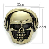 TK2451 - IP Antique Copper Stainless Steel Ring with Epoxy in Jet - Alamode - Flyclothing LLC