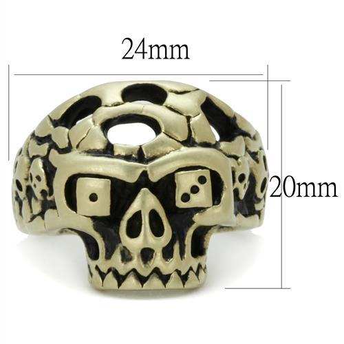 TK2452 - IP Antique Copper Stainless Steel Ring with Epoxy in Jet - Alamode - Flyclothing LLC