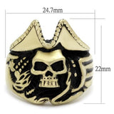 TK2453 - IP Antique Copper Stainless Steel Ring with Epoxy  in Jet - Alamode