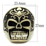 TK2454 - IP Antique Copper Stainless Steel Ring with Epoxy  in Jet - Alamode