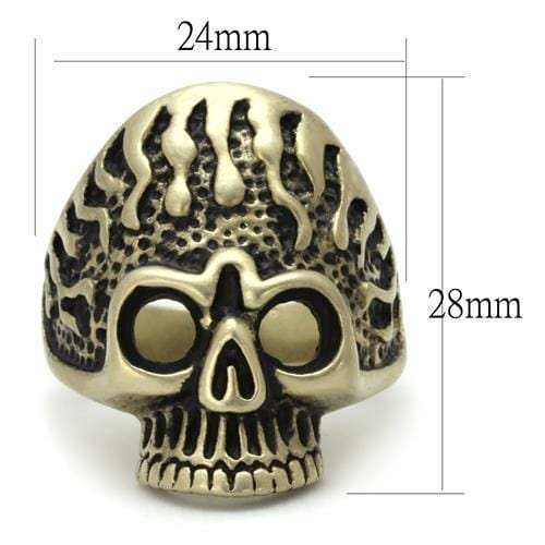 TK2455 - IP Antique Copper Stainless Steel Ring with Epoxy in Jet - Alamode - Flyclothing LLC