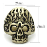 TK2455 - IP Antique Copper Stainless Steel Ring with Epoxy  in Jet - Alamode