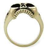 TK2455 - IP Antique Copper Stainless Steel Ring with Epoxy  in Jet - Alamode