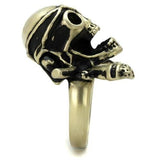 TK2456 - IP Antique Copper Stainless Steel Ring with Epoxy  in Jet - Alamode