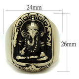 TK2457 - IP Antique Copper Stainless Steel Ring with Epoxy in Jet - Alamode - Flyclothing LLC