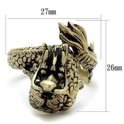 TK2458 - IP Antique Copper Stainless Steel Ring with Epoxy in Jet - Alamode - Flyclothing LLC