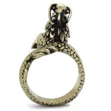TK2458 - IP Antique Copper Stainless Steel Ring with Epoxy in Jet - Alamode - Flyclothing LLC