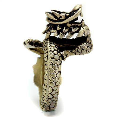 TK2458 - IP Antique Copper Stainless Steel Ring with Epoxy in Jet - Alamode - Flyclothing LLC